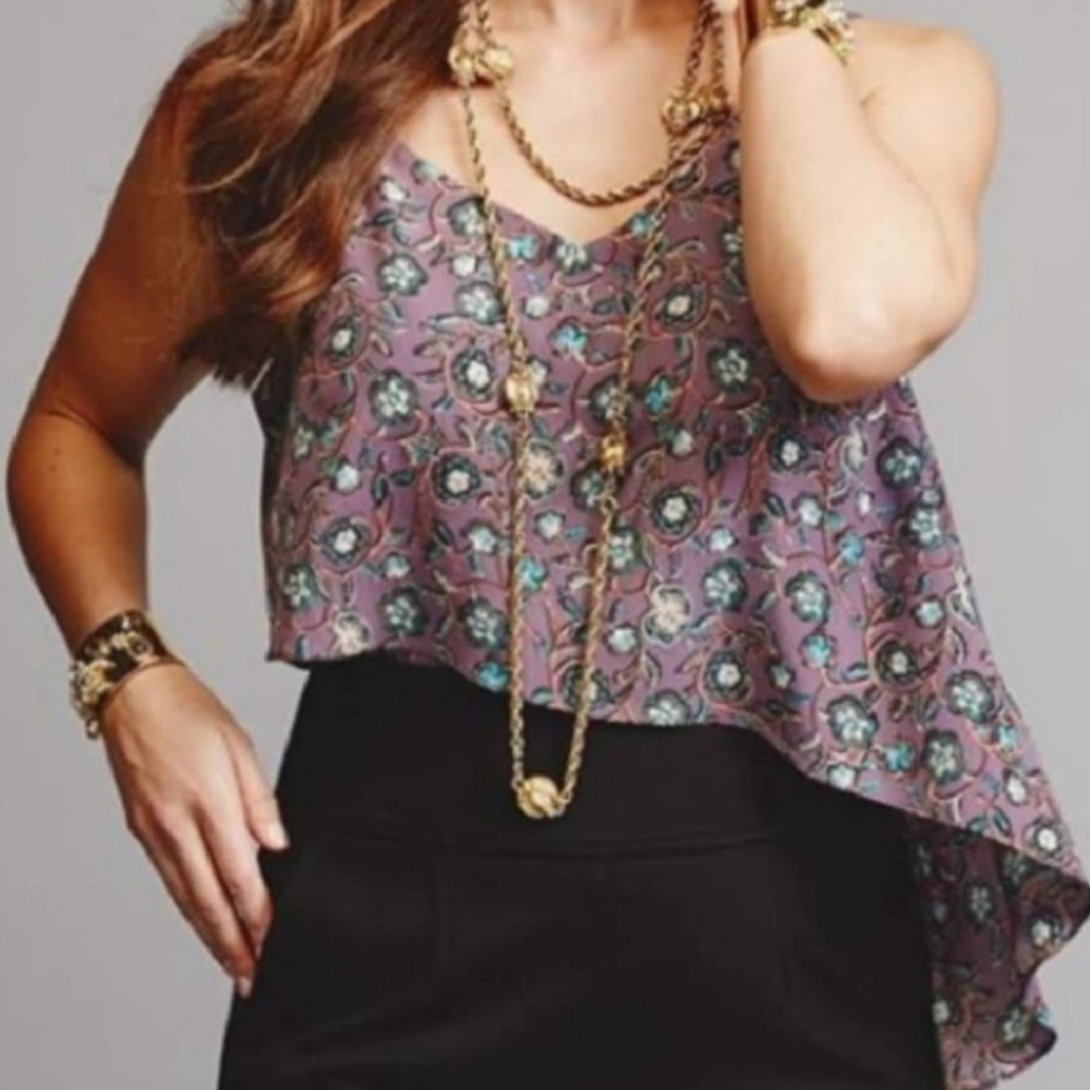 Cabi Spring Floral Scrollwork Camisole Blouse Top